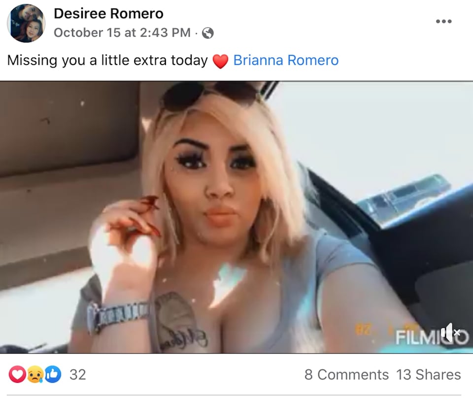 Brianna Romero found unconscious for the first time