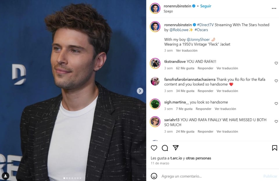 Ronen Rubinstein bisexual, interview, statement, Variety, MundoNOW