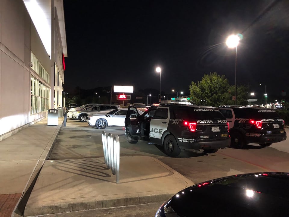 The wounded fell on the parking lot floor