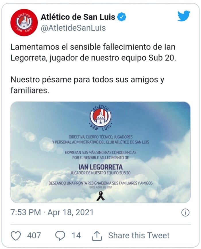 Soccer player dies
