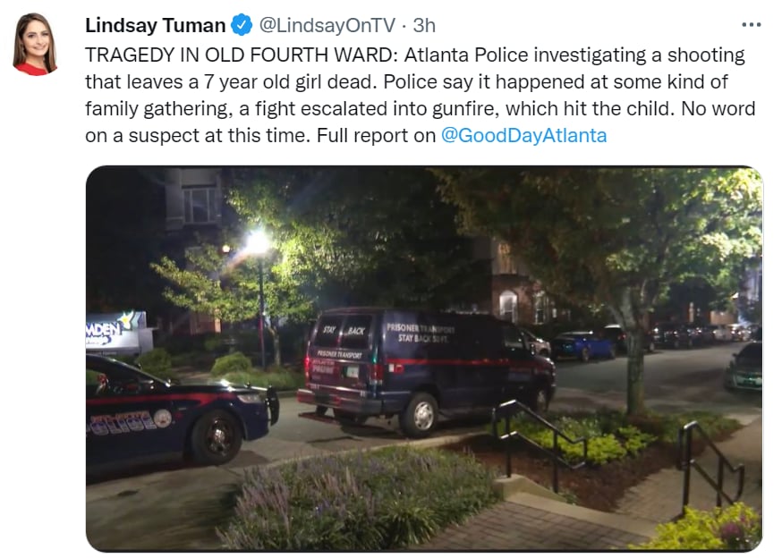 Tiroteo Atlanta niña muerta
