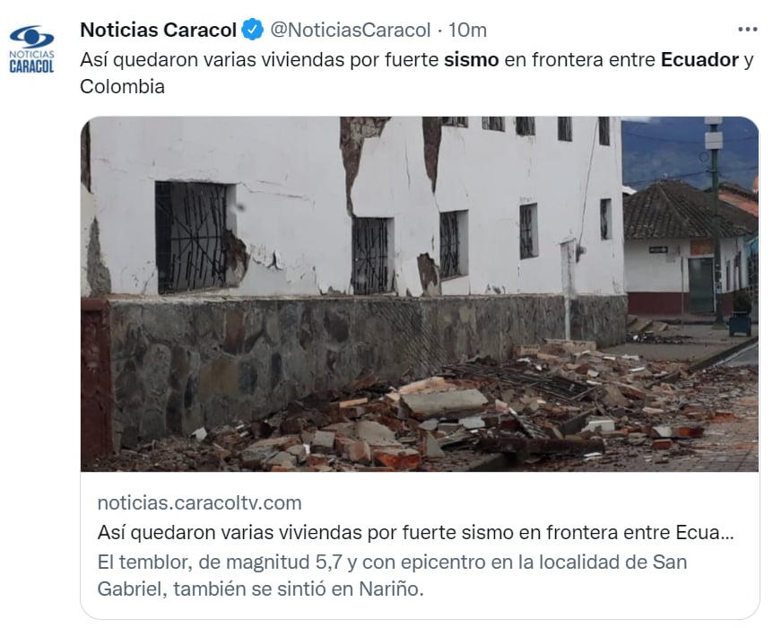 Temblor frontera Colombia