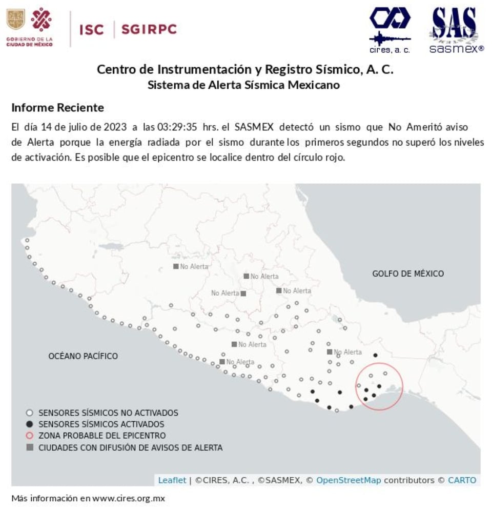 No se activó alerta sísmica