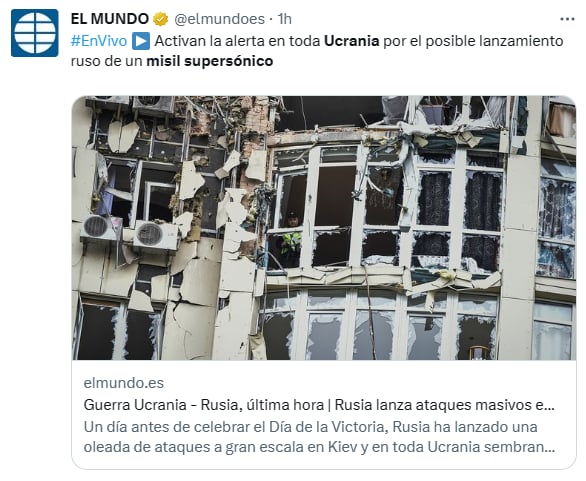 Alerta Ucrania misil supersónico