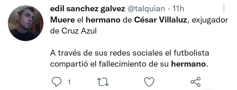Muere hermano César Villaluz