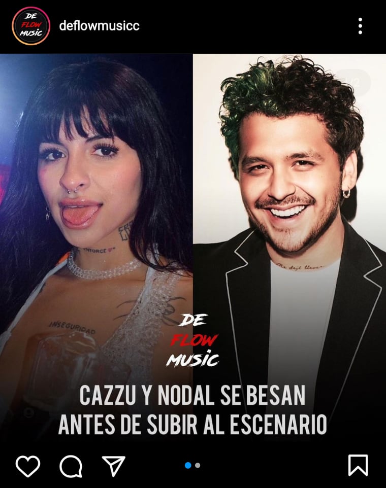 Cazzu Nodal protagonizan beso