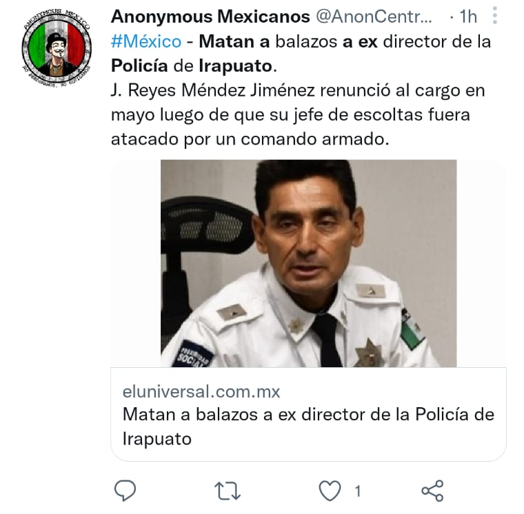 Matan tiros excomandante mexicano