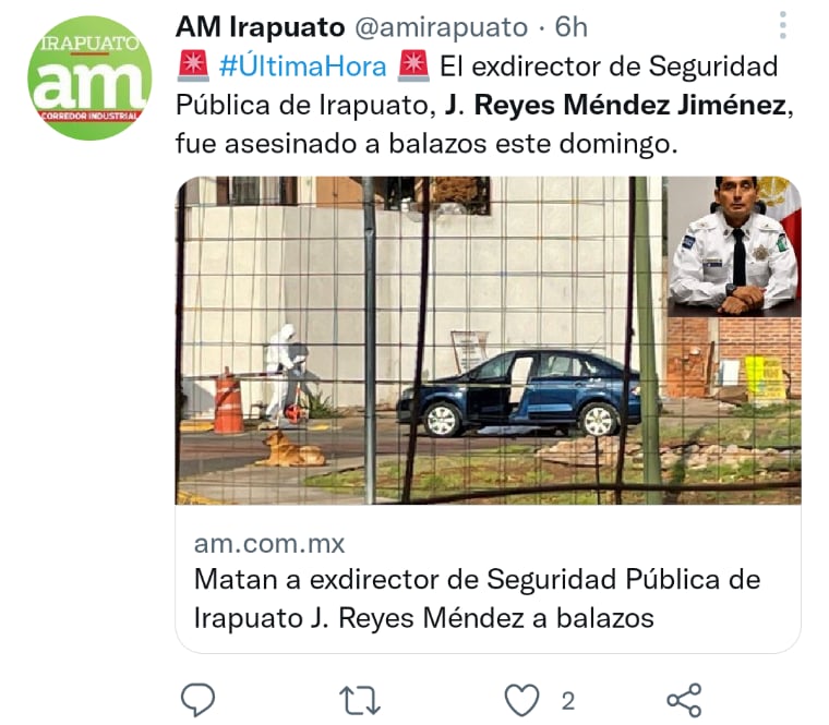 Matan tiros excomandante mexicano