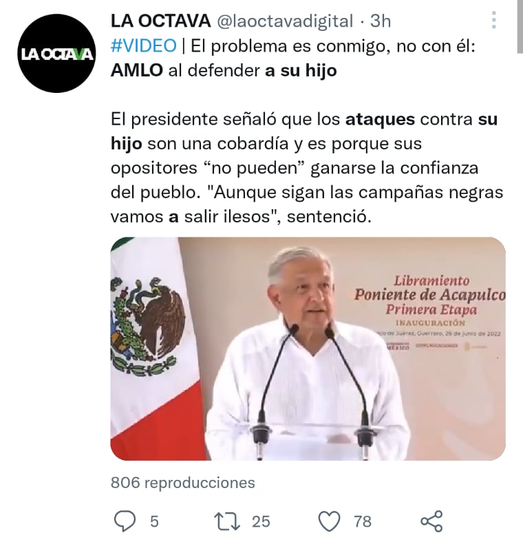 AMLO explota ataques hijo