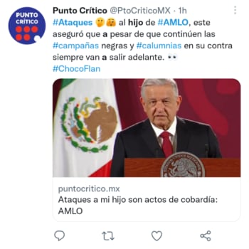 Internautas mostraron su apoyo al mandatario de México