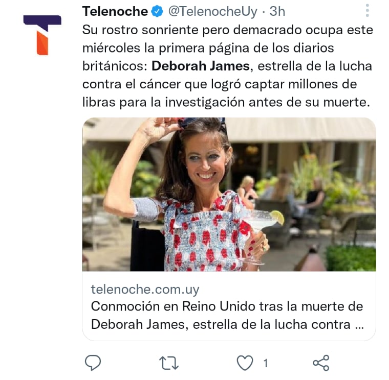 Muere locutora Deborah James