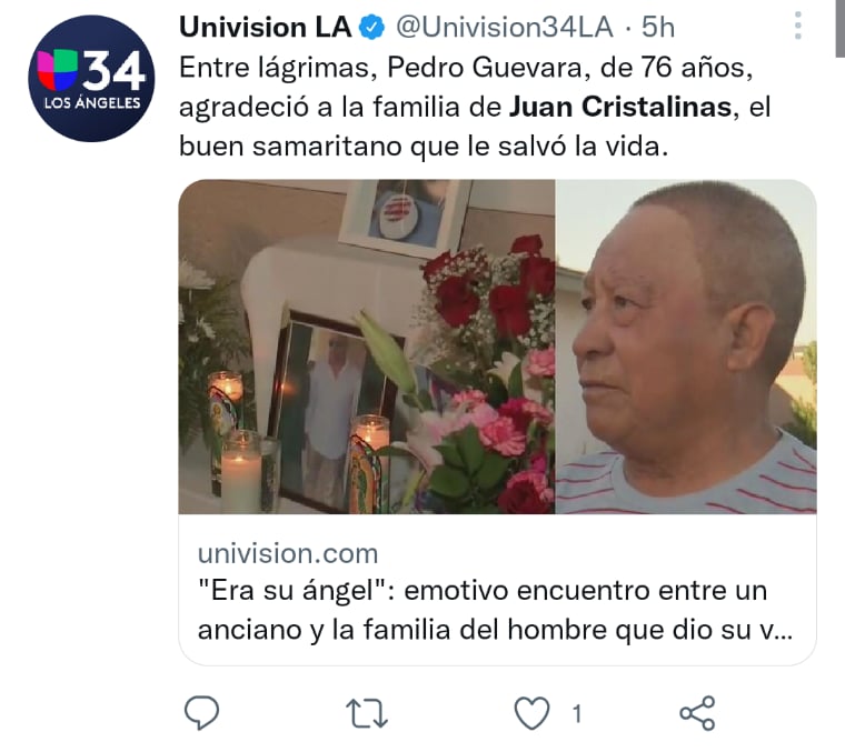 La condición de salud del hombre de 76 años no identificado no fue informada de inmediato