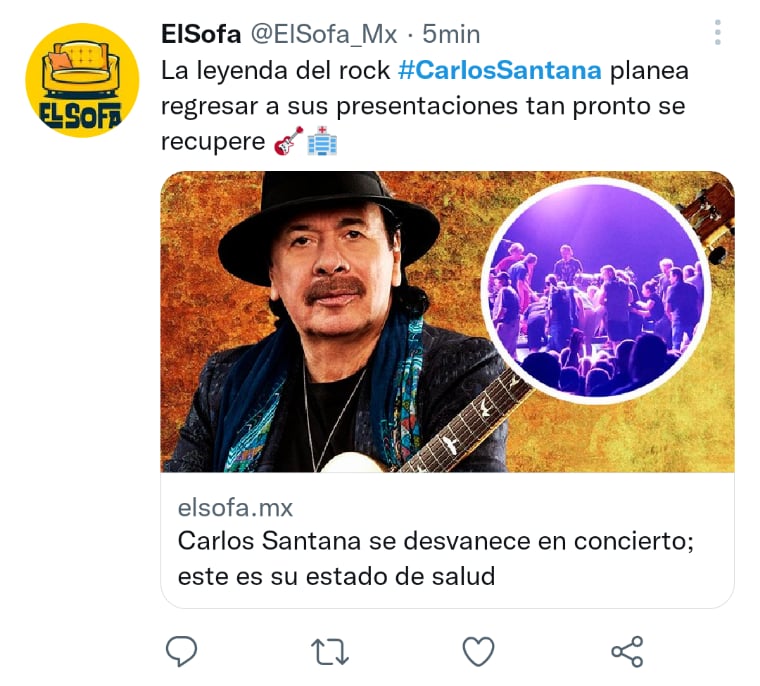 Carlos Santana colapsa en concierto