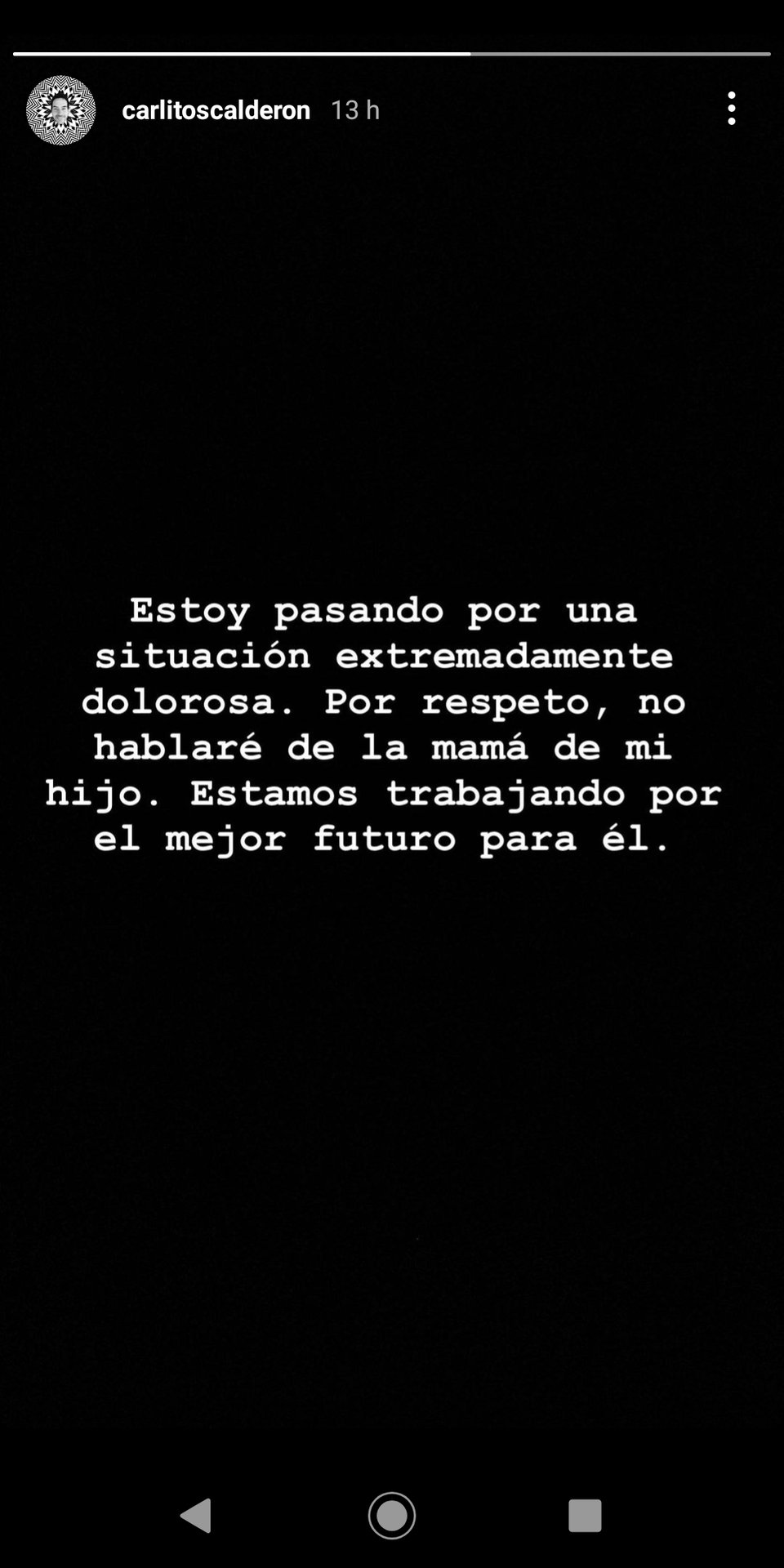 Carlitos Calderón dolorosa situación