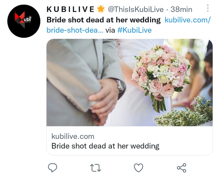 Matan novia en boda