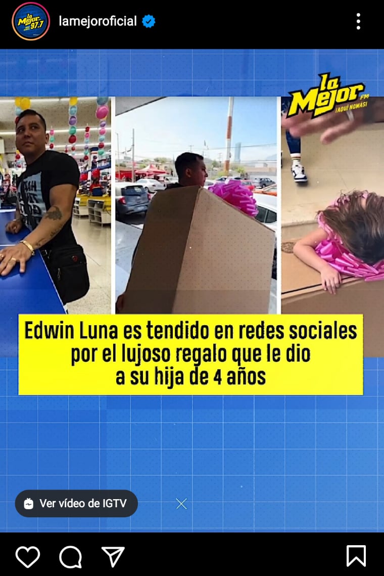 Edwin Luna regalo hija