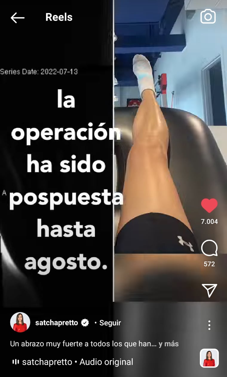 Estado salud Satcha Pretto