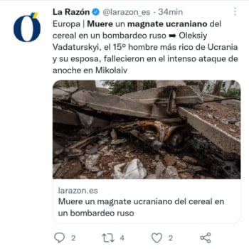 Ukrainian tycoon bombing dies