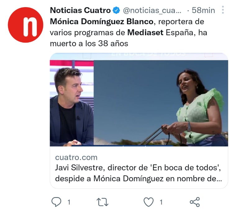 Muere reportera Mónica Domínguez