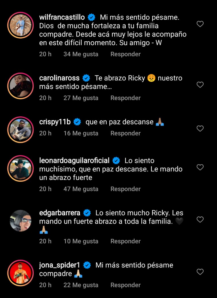 Ricky Muñoz de luto