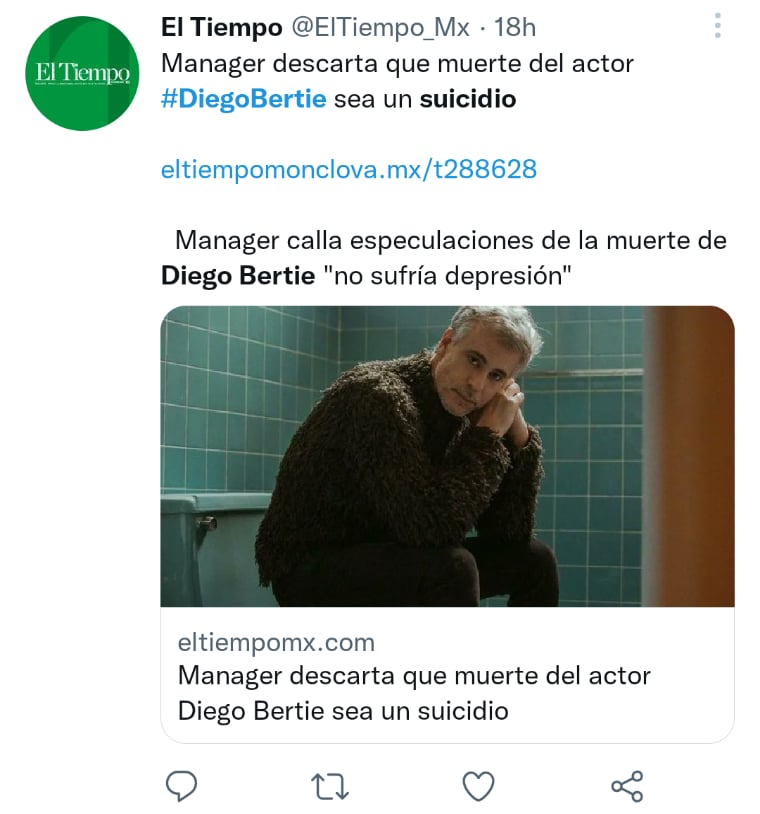 Diego Bertie se suicidó