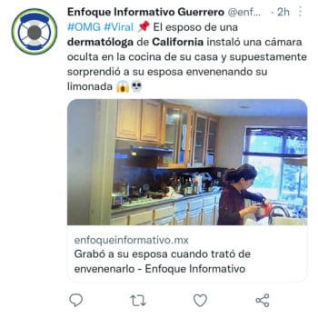 Arrestan mujer envenenar esposo