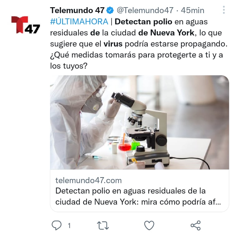 Detectan virus de polio