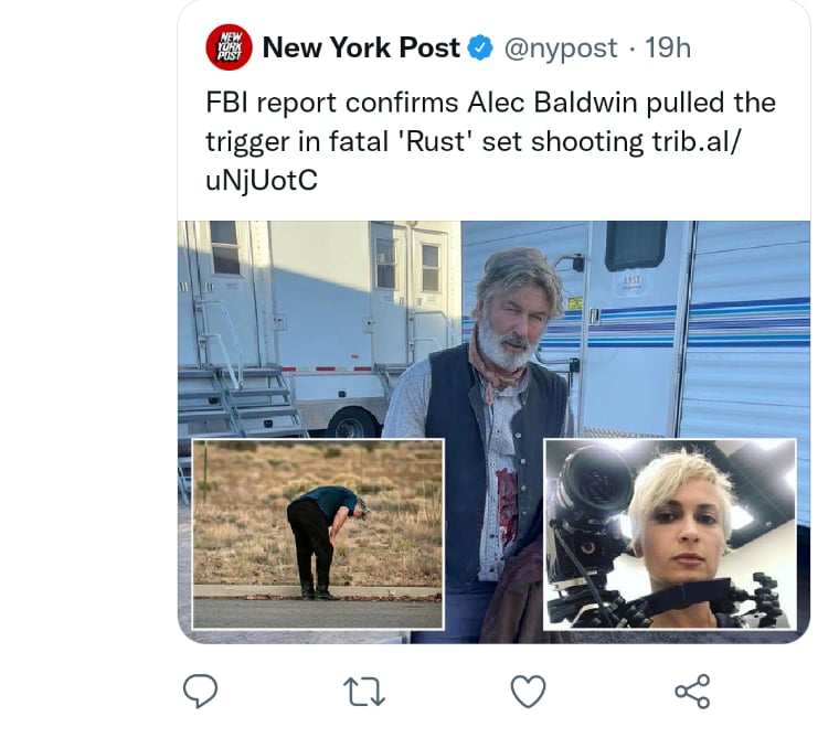 Alec Baldwin apretó gatillo