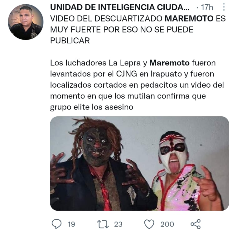 Localizaron restos luchador Maremoto