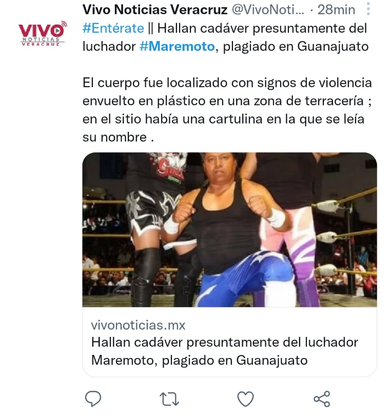 Localizaron restos luchador Maremoto