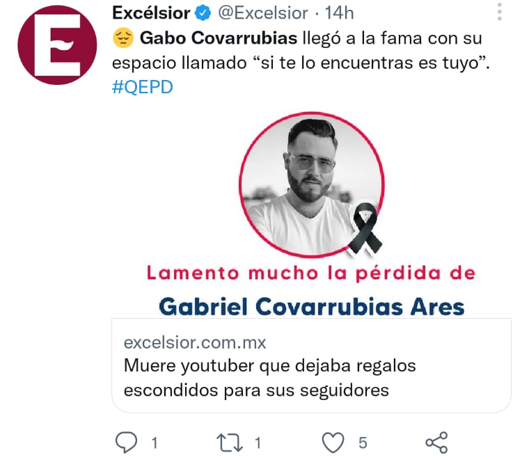 Muere influencer Gabo Covarrubias