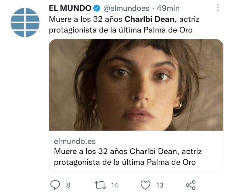 Charlbi Dean no solo era actriz, también fue modelo