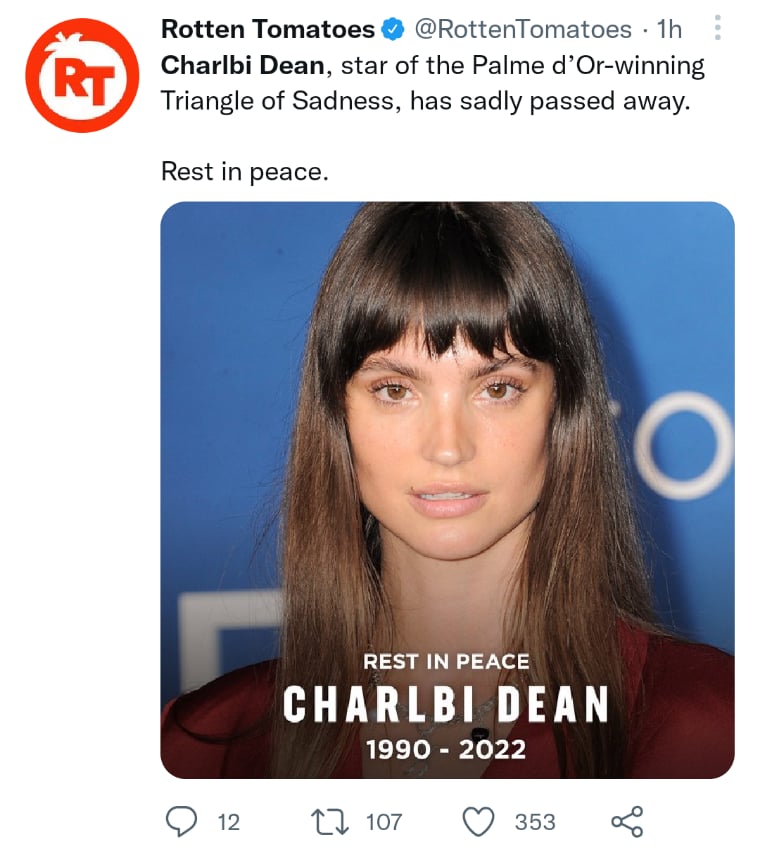 Muere actriz Charlbi Dean