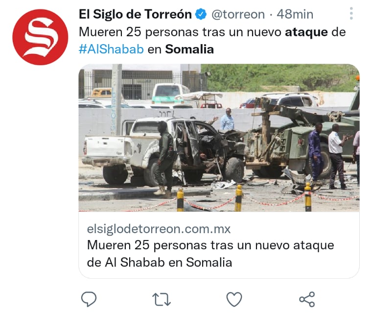 el grupo de Al-Shabab disparó al azar a civiles
