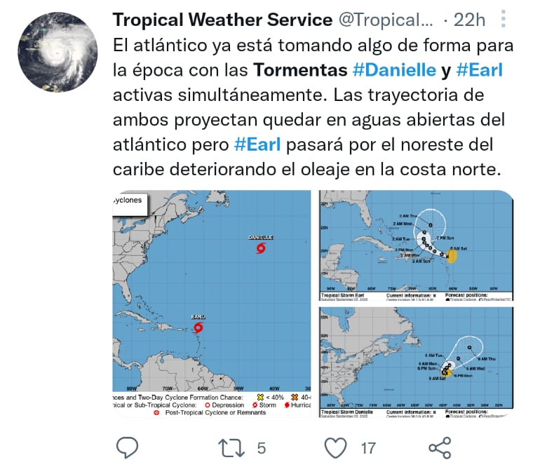 Ambas tormentas vinieron a romper la tranquilidad reinante en el Atlántico