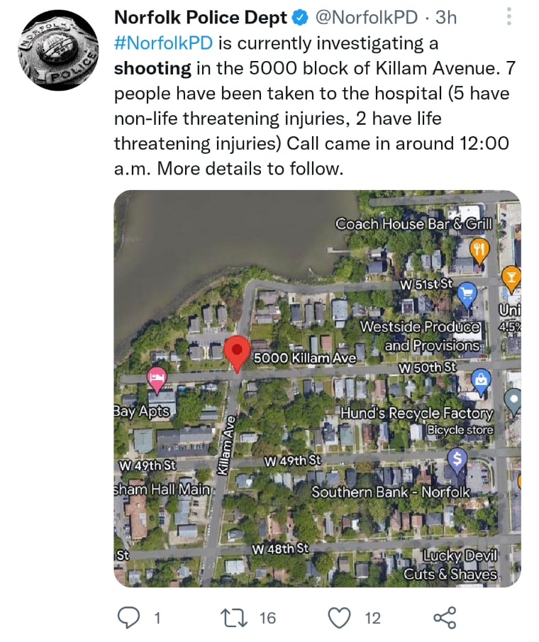 Tiroteo masivo en Norfolk