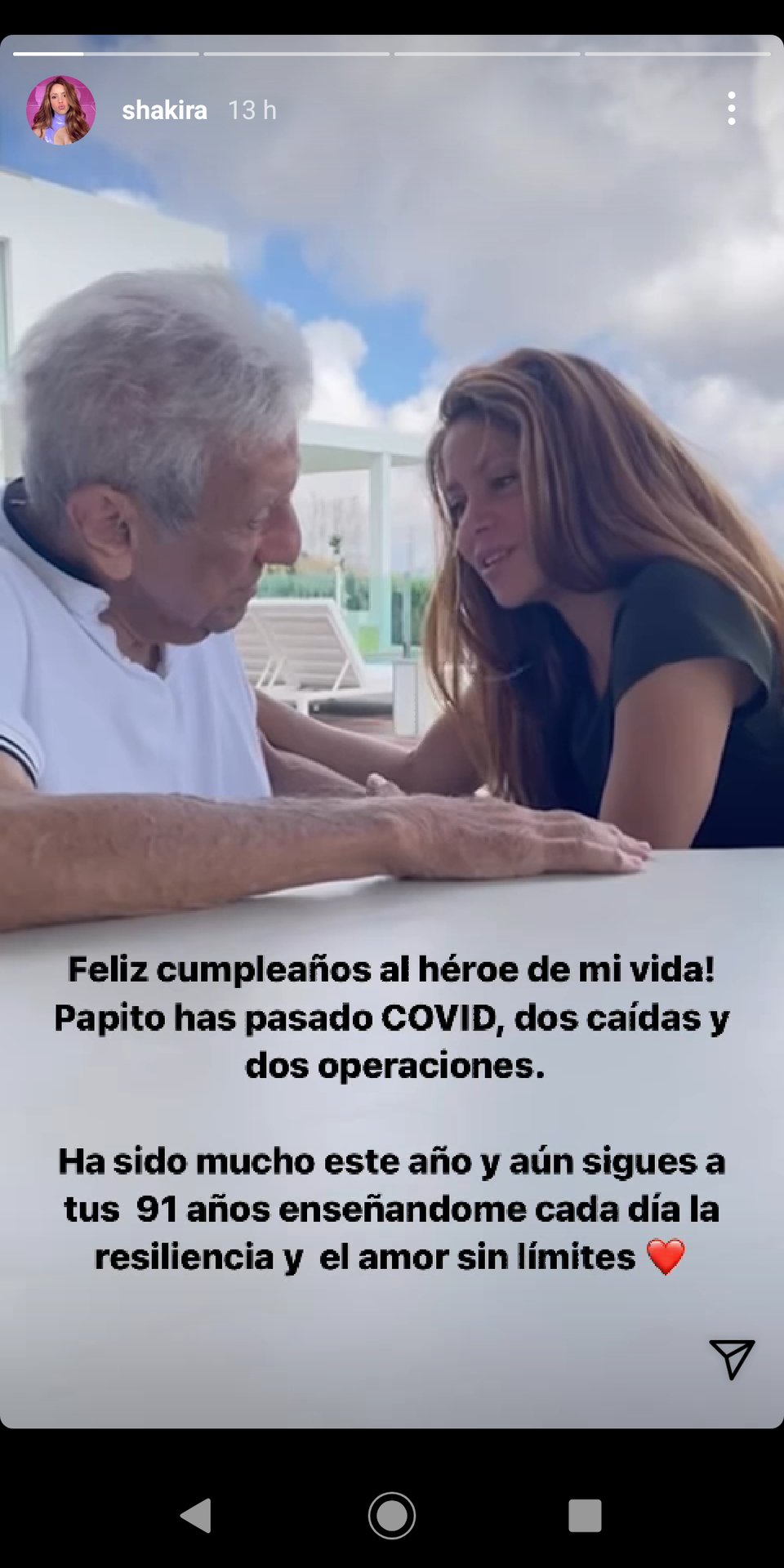 Shakira comparte emotivo mensaje