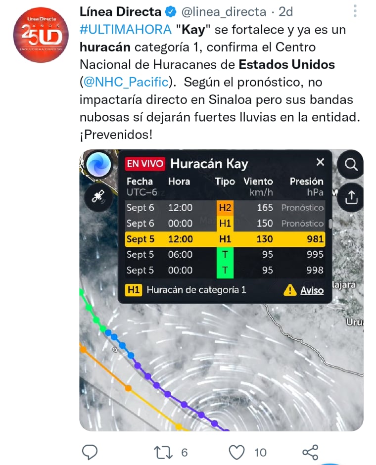 Pronostican huracán en California