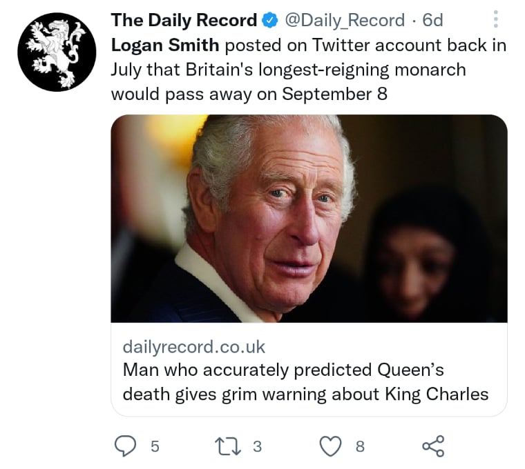 Man predicted queen death
