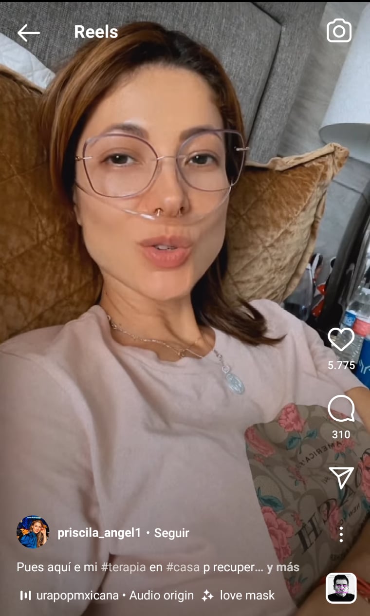 Priscila Ángel tanque oxígeno