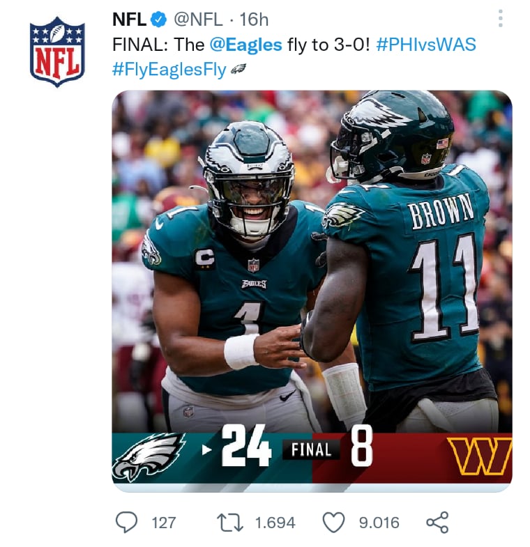 Philadelphia Eagles mantienen invictos