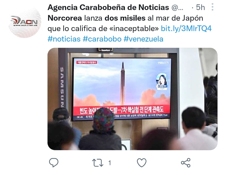 Los lanzamientos no representaron una amenaza para el personal o el territorio estadounidense