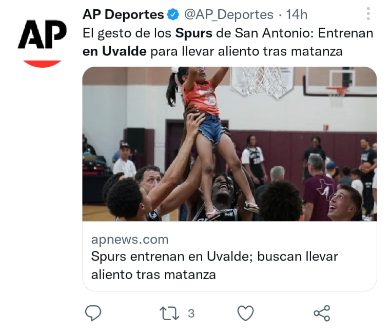 Spurs entrenan en Uvalde