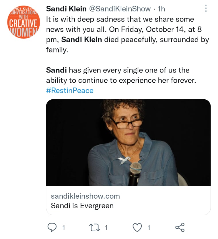 Anchor Sandi Klein dies