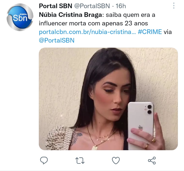 Asesinan balazos Núbia Braga