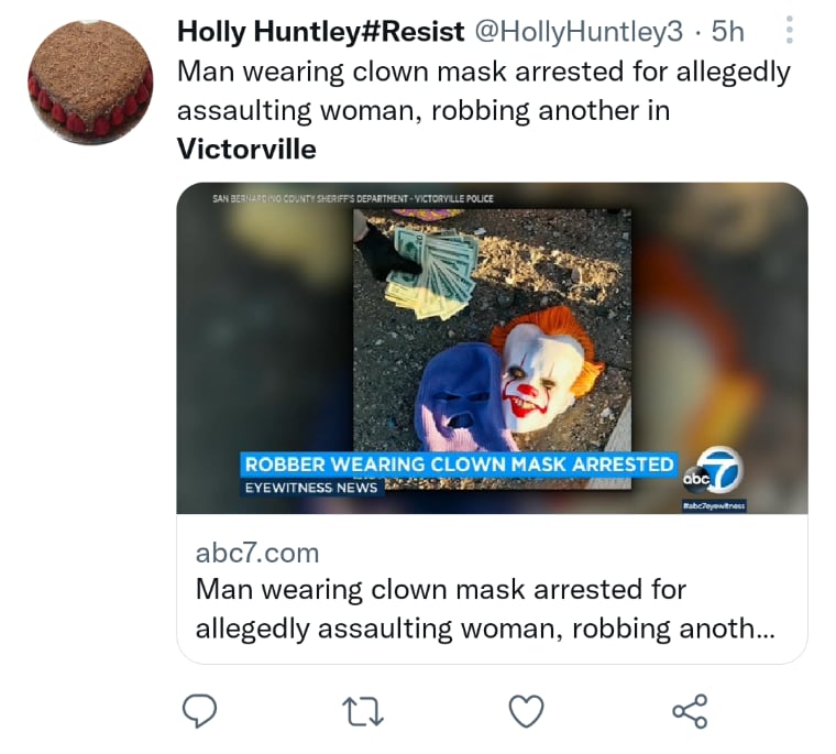 Hispano máscara payaso arrestado