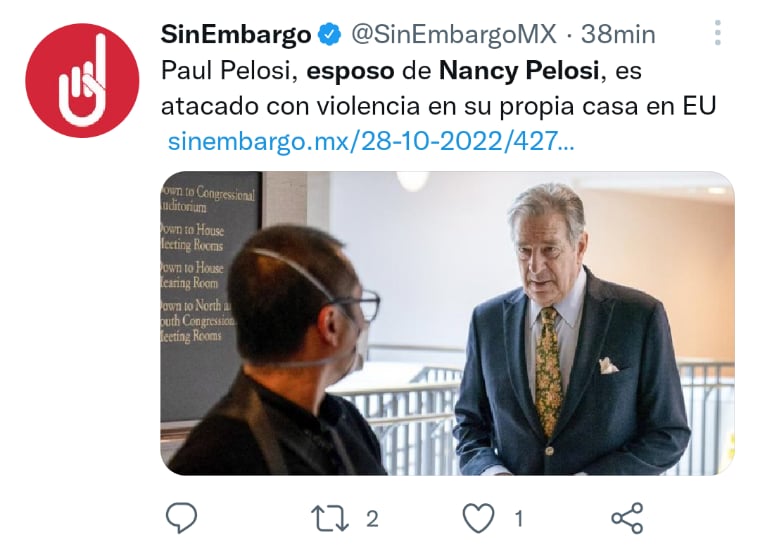 Atacan esposo Nancy Pelosi
