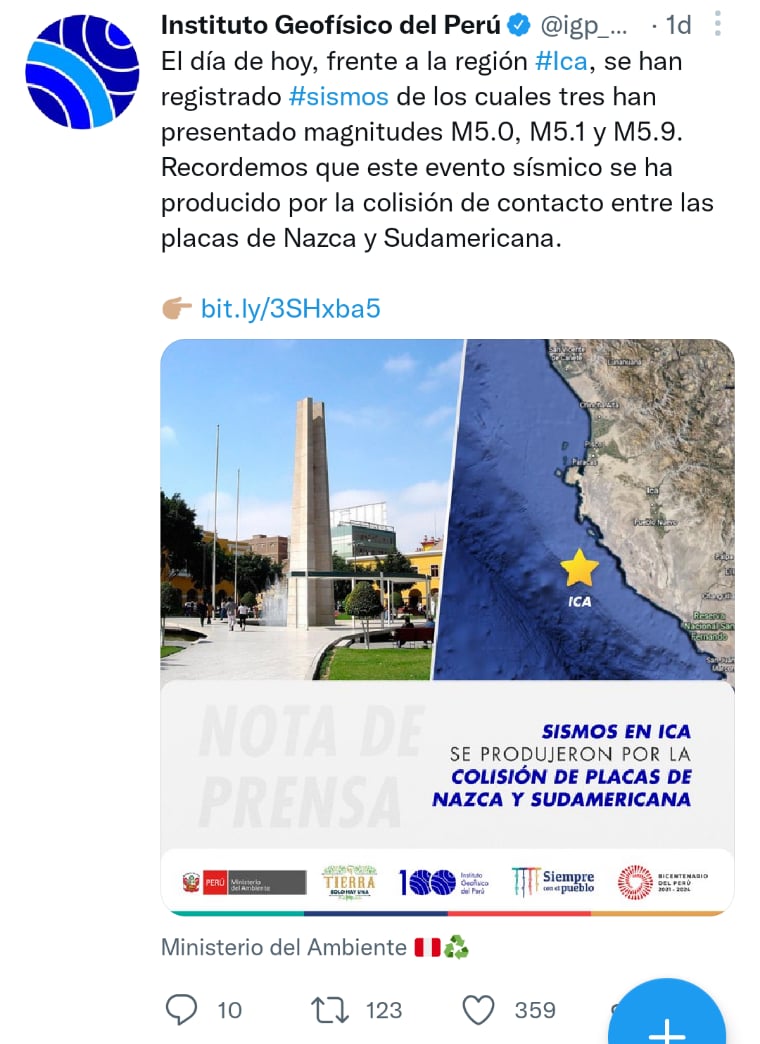 el país se encuentra en el "Anillo de Fuego del Pacífico"