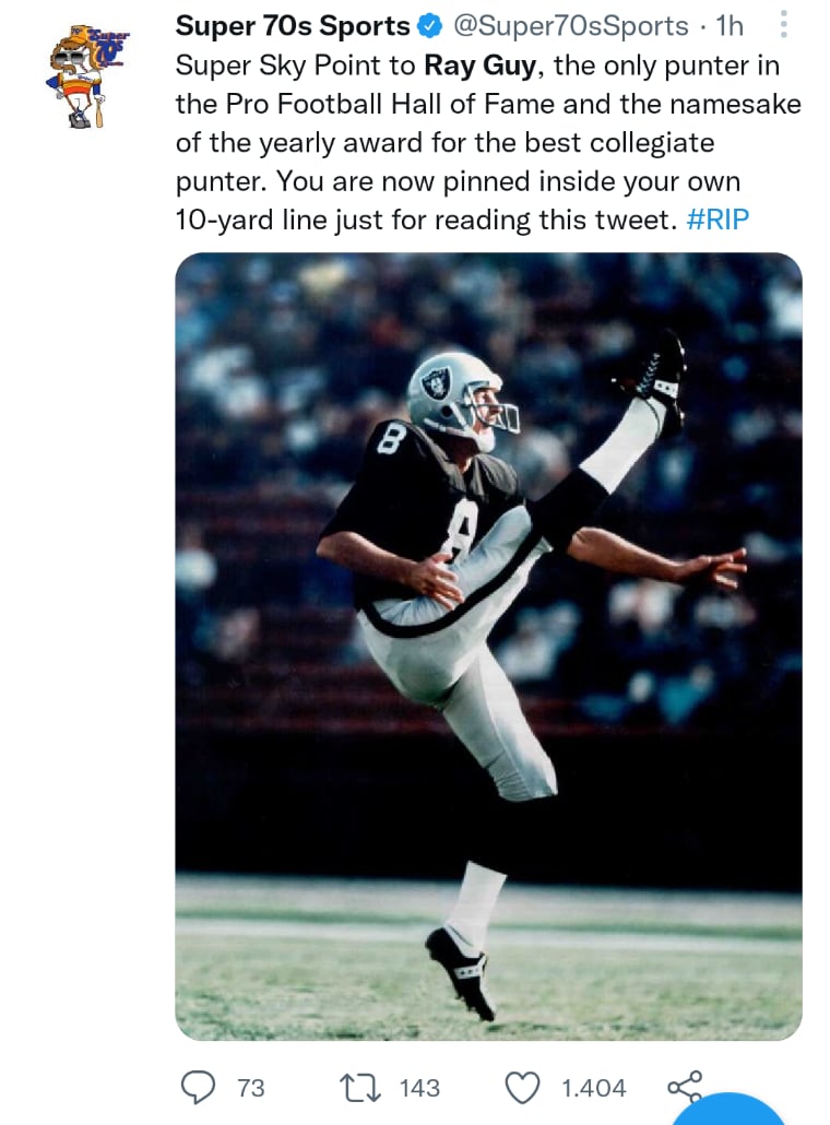 Muere Ray Guy NFL