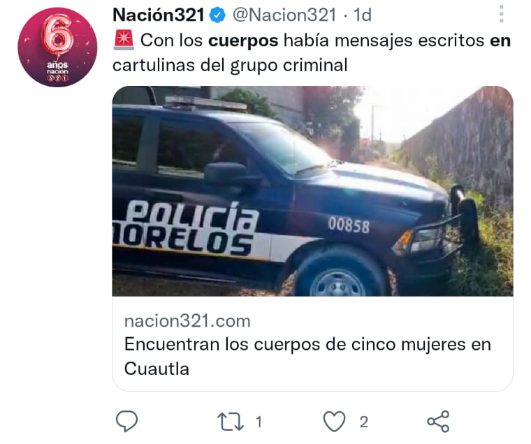 Asesinan cinco mujeres Morelos